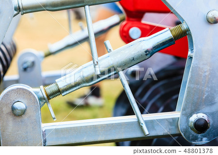 Pneumatic, hydraulic machinery made of steel closeup Pneumatic, hydraulic machinery made of steel closeup 48801378