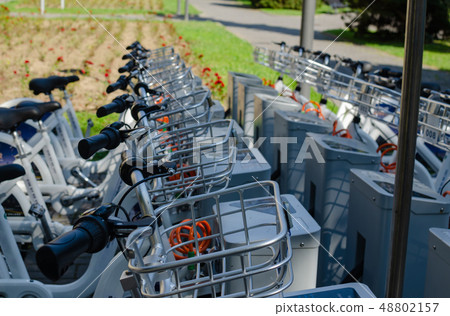 Rent-a-bike in a park 48802157