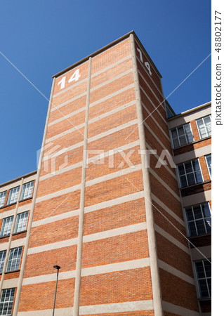 Traditional Zlin red brick building exterior, Bata Traditional Zlin red brick building exterior, Bata 48802177
