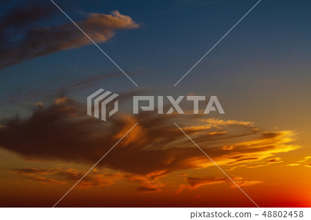 beautiful bright sky with clouds at sunset 48802458