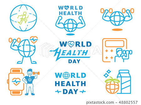 world health day graphic element with word design 48802557
