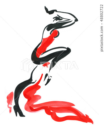 Flamenco. Beautiful Dancing Woman Flamenco. Beautiful Dancing Woman 48802722