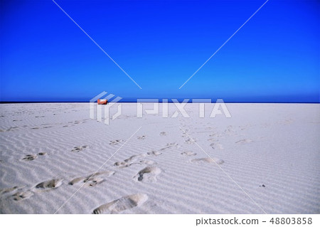 Blue sky and sandy beach Blue sky and sandy beach 48803858