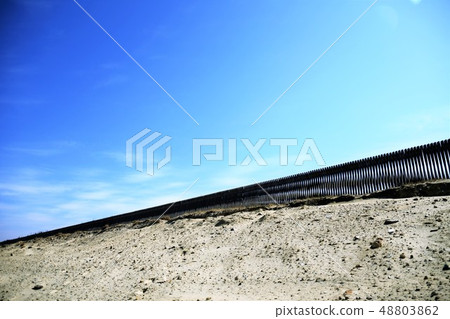 Blue sky and sandy beach Blue sky and sandy beach 48803862