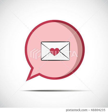 Love message in a pink speech bubble 48804235