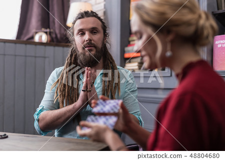 Nice good looking man putting his hands together 48804680