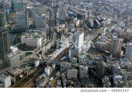 Aerial view near Yokohama Station 48805147