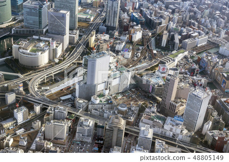 Aerial view near Yokohama Station Aerial view near Yokohama Station 48805149