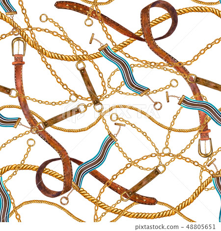 Golden chain glamour seamless pattern Golden chain glamour seamless pattern 48805651