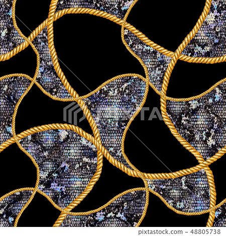 Golden chain glamour snakeskin seamless pattern Golden chain glamour snakeskin seamless pattern 48805738
