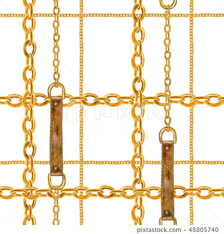 Golden chain glamour seamless pattern 48805740