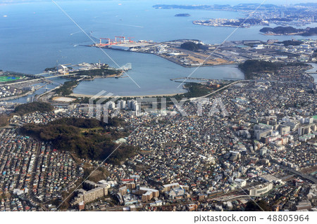 Aerial view of Nojima Park direction from the sky near Kanazawa Bunko Station Aerial view of Nojima Park direction from the sky near Kanazawa Bunko Station 48805964