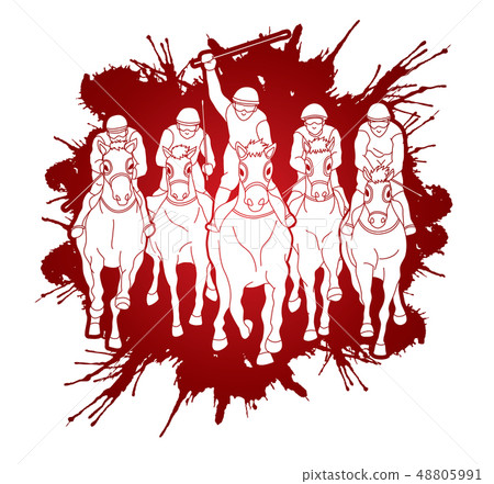 Riding horse Race horse Jockey Equestrian vector 48805991