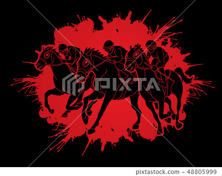 Riding horse Race horse Jockey Equestrian vector 48805999