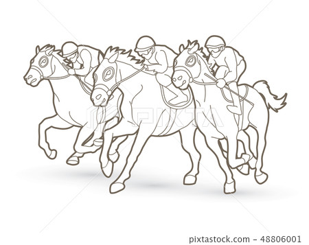 Riding horse Race horse Jockey Equestrian vector 48806001