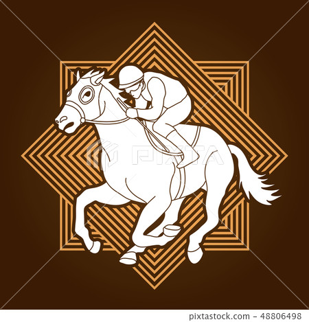Horse racing Jockey riding horse Horseman vector Horse racing Jockey riding horse Horseman vector 48806498