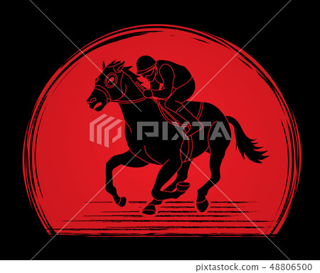 Horse racing Jockey riding horse Horseman vector Horse racing Jockey riding horse Horseman vector 48806500