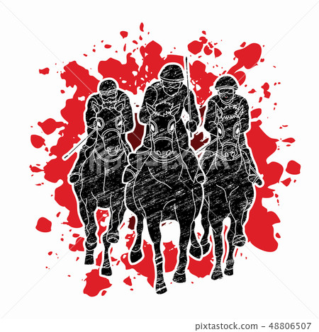 Horse racing Jockey riding horse Horseman vector Horse racing Jockey riding horse Horseman vector 48806507