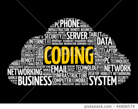 Coding word cloud collage - Stock Illustration [48806579] - PIXTA