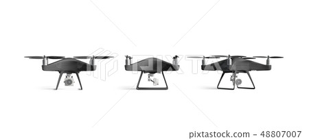 Blank black quadrocopter mockup set, stand Blank black quadrocopter mockup set, stand 48807007