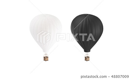 Blank black and white balloon with hot air mockup  48807009