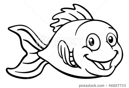 Goldfish Or Gold Fish Cartoon Character Stock Illustration 48807733 Pixta
