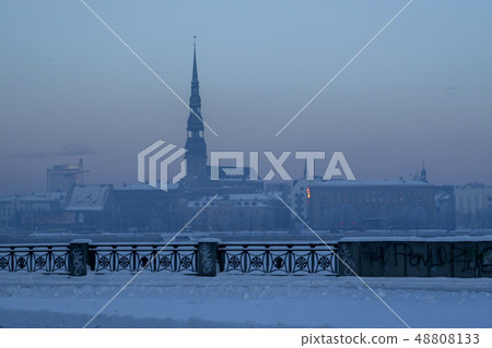 View of Riga in winter season. View of Riga in winter season. 48808133
