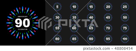 Set of anniversary logotype. Modern anniversary 48808454