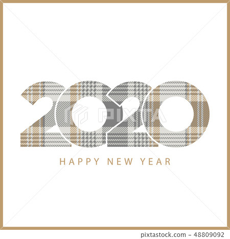 Gold platinum checkered plaid 2020 happy new year Gold platinum checkered plaid 2020 happy new year 48809092