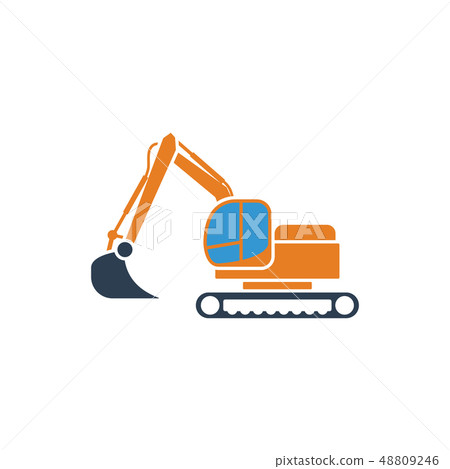 Icon of construction bulldozer 48809246