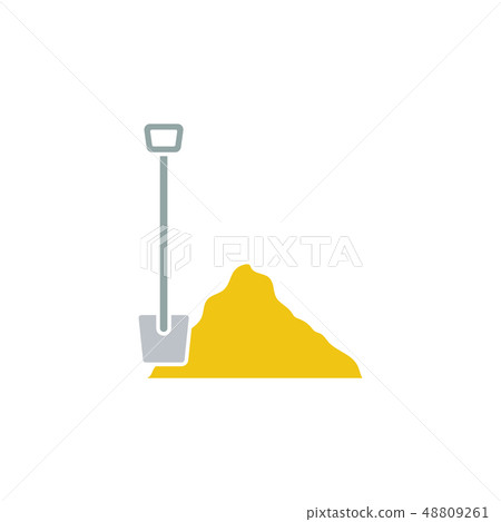 Icon of Construction shovel and sand Icon of Construction shovel and sand 48809261