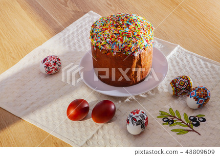 Easter Eggs and egg bread Easter Eggs and egg bread 48809609