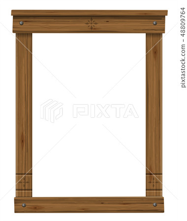 Wooden antique window or door frame 48809764