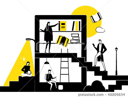 Library - modern flat design style conceptual illustration Library - modern flat design style conceptual illustration 48809834