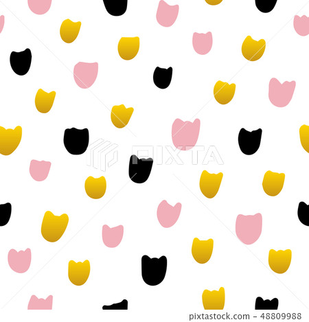 Tulip Flower Hand Drawn Seamless Pattern Tulip Flower Hand Drawn Seamless Pattern 48809988