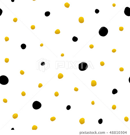 Black Gold Doted Handdrawn Seamless Pattern Black Gold Doted Handdrawn Seamless Pattern 48810304