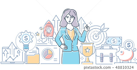 Successful business - modern line design style illustration Successful business - modern line design style illustration 48810324