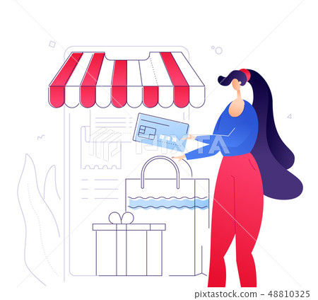 Online payment - modern colorful flat design style illustration 48810325