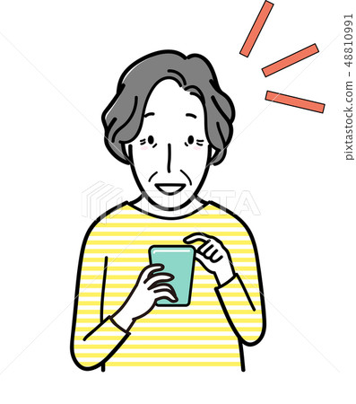 Smartphone and senior Smartphone and senior 48810991