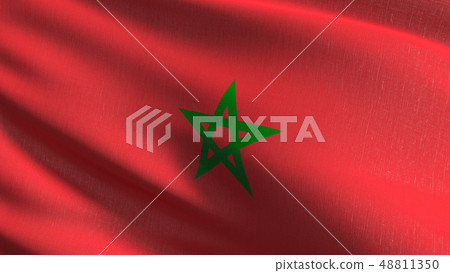 Morocco national flag blowing in the wind Morocco national flag blowing in the wind 48811350