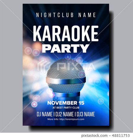 Karaoke Poster Vector. Colorful Instrument. Technology Symbol. Karaoke Party Flyer. Music Night Karaoke Poster Vector. Colorful Instrument. Technology Symbol. Karaoke Party Flyer. Music Night 48811753