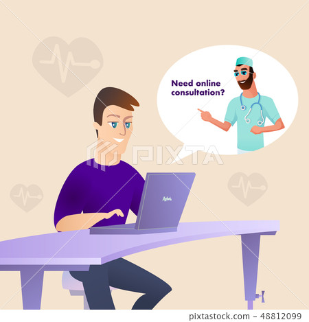 Patient at Laptop Look for Doctor Online Medicine Patient at Laptop Look for Doctor Online Medicine 48812099