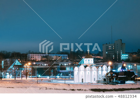 Vitebsk, Belarus. Winter View Of Church Of Annunciation And Wooden Church Of St. Alexander Nevsky In 48812334