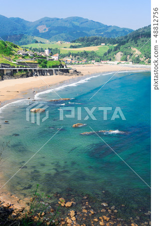 Cantabrian Sea coast and Deba town Cantabrian Sea coast and Deba town 48812756
