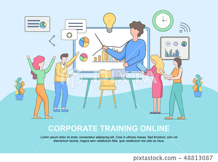 Corporate Training Online. Banner with Copy Space. Corporate Training Online. Banner with Copy Space. 48813087
