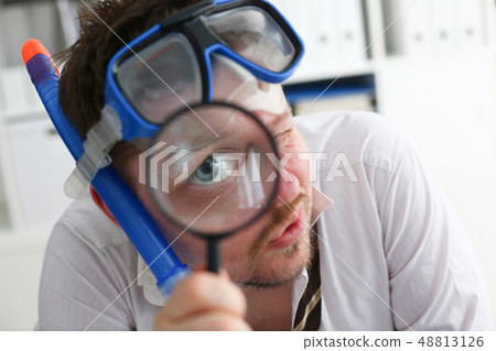 Funny smiling man wearing suit and tie 48813126