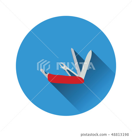Flat design icon of folding penknife Flat design icon of folding penknife 48813198