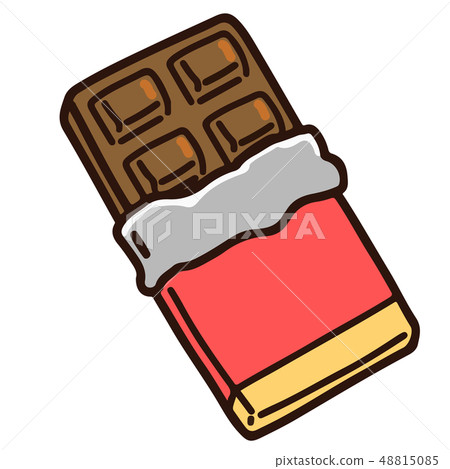 Simple and cute plate chocolate illustration with main line Simple and cute plate chocolate illustration with main line 48815085