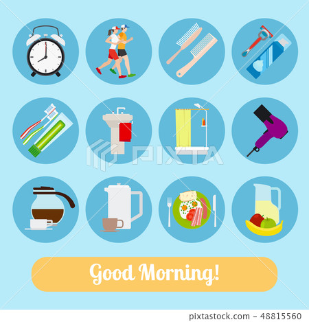 Good Morning Time Icons. 48815560
