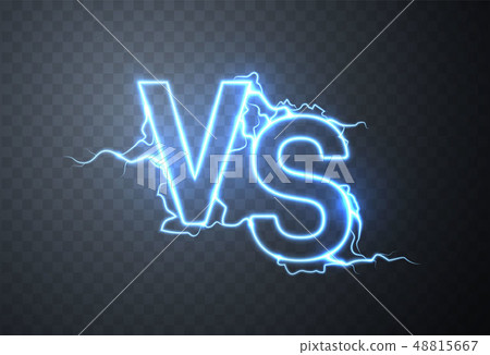 Versus sign. VS glow symbol. Vector illustration 48815667